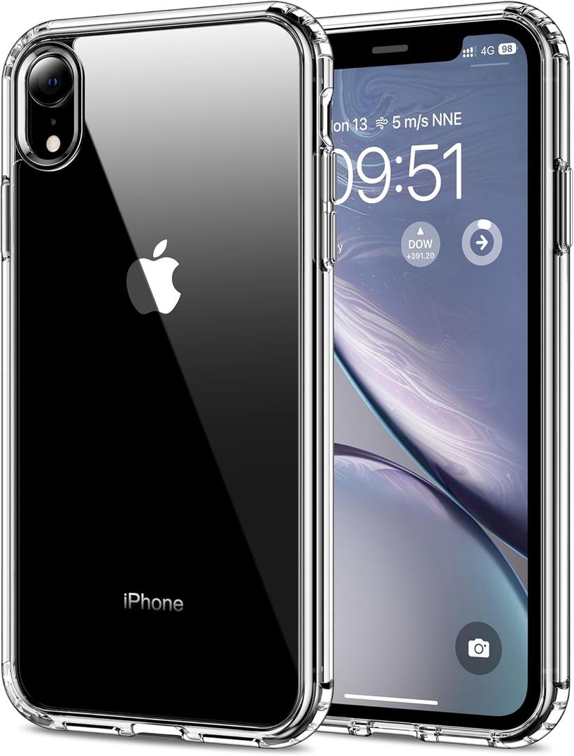 HOOMIL Case for iPhone XR 6.1-Inch, Non-Yellowing, Drop Protection, Anti-Scratch Transparent Hard Back Phone Cover - Crystal Clear