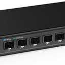 MokerLink 8 Port 10Gbps SFP+ Switch, Support 1G/2.5G/10G SFP Module, 160Gbps Bandwidth, Fanless Unmanaged Plug and Play Ethernet Switch