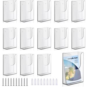 Blulu 20 Pack 4 x 6 Inches Acrylic Brochure Holder Wall Mount, Clear Flyer Holder Rack, Plastic Pamphlet Stand with Nails for Magazine, Booklet, Card, Bookmark Display, Home Office Church Supplies