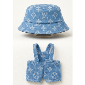 XlErgozylum Thicker 17cm Clothes and Hat (No Doll) Adorable Fashion Outfit, Dress Up Accessories Suit for Mini Dolls Light Blue