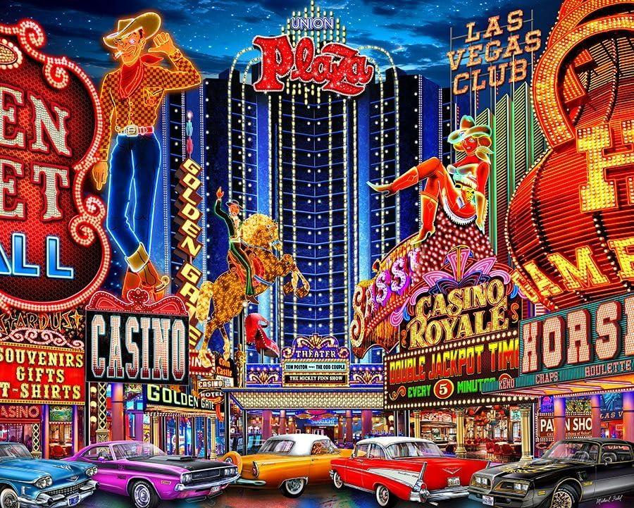 Springbok Viva Las Vegas 1000 Piece Jigsaw Puzzle for Adults- Colorful Travel Puzzle- Unique Cut Pieces - Made in USA