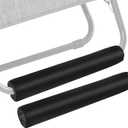 2PCS Zero Gravity Chair Footrest Cushion, Black, Fabric, Metal Frame, Modern Style, Ergonomic, Adjustable, Standard Size, Perfect for Resting, Office