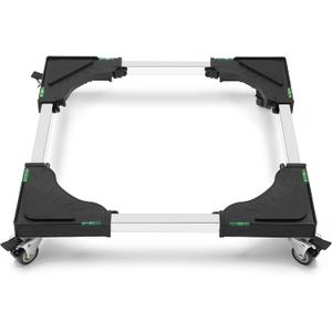 Nefish Furniture Dolly Adjustable Mini Fridge Stand Washing Machine Stand Mobile Roller with 4 Locking Swivel Wheels Universal Mobile Base Moving Cart for Dryer Refrigerator (Black)