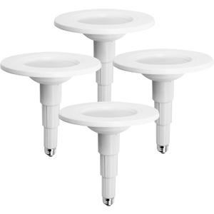 Jolux 4-Pack 5/6 Inch Retrofit Led Can Lights Adjustable Retrofit Downlight, Recessed Light Flat Trim,8.5W=40W, 3000K (Warm White), 650 Lumens, Dimmable, ETL Damp Rated, E26 Screw Base, Easy Install.