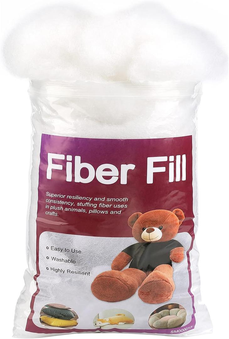 BUTUZE 5.29oz/150g Polyfill Stuffing Fiber Fill, (2.1oz-4.4lb) White Premium Fiberfill Stuffing for Craft, High Resilience Crochet Stuffing, Stuffing for Stuffed Animals, Cotton Batting, Recyclable