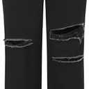 THUNDER STAR Womens High Waisted Wide Leg Jeans Stretchy Distressed Denim Pants, Medium 