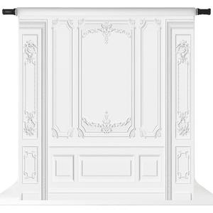 Kate Elegant White Wall Photography Backdrop Classic Interior Style Design Background for Professional Portraits Photo Studio Props 8x8ft