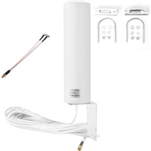 High Gain 10-12dBi Omni Directional Outdoor Pole/Wall Mount Antenna With SMA Male/Dual TS9 3G/4G/LTE/5G for Verizon, AT&T, Sprint Mobile Hotpots Router MiFi Mobile Hotspot Router (698-4000 MHz)