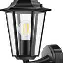 Lamomo Motion Sensor Outdoor Lights, Upgrade Dusk to Dawn Exterior Light Fixture Wall Mounted, 100% Anti-Rust Aluminum Waterproof Porch Lights for Patio Front Door Garage (Black)