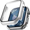 TAURI 2 Pack Hard Case for Apple Watch Series 9/8/7 45mm Screen Protector