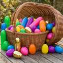 200 Pack 3 Inch Large Fillable Plastic Easter Eggs Bulk Include 6 Surprise Golden Eggs, Bright Color Empty Easter Eggs for Easter Hunts, Basket Stuffers Fillers, Easter Party Favors Classroom Prize