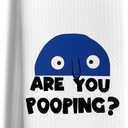 Funny Bathroom Hand Towels Decorative, Funny Bathroom Decor, are You Pooping Trendy Retro Blue Hand Towels for Washroom Restroom Toilet, 16x24 Inch