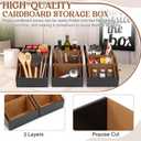 Resholder 30 Pcs Cardboard Storage Parts Bins Open Top Corrugated Cardboard Storage Boxes Organizer Parts Bins for Shelves, Garages, Offices, Stores(12 x 6 x 4.5 Inch,Black)