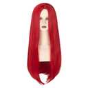 Miss U Hair Red Costume Wig for Women 26 Inch Long Straight Red Hair Middle Part Synthetic Halloween Cosplay Wigs