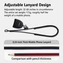 Cell Phone Lanyard Crossbody,Anti Theft Phone Strap,with Steel Wire & Lock,Clip and Go Strap for Phone with Wallet Crossbody,Travel Essentials,Commuting,Daily Convenience,Black