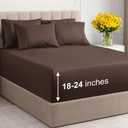 Extra Deep King Sheet Set - 6 Piece Breathable & Cooling Sheets - Hotel Luxury Bedding Set w/18-24 Inch Extra Deep Pockets - Easy & Secure Fit - Super Soft, Wrinkle Free and Comfy - Brown, King Size