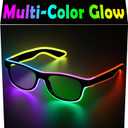YouRfocus Led Light up Glasses Multi-Color Glow in the Dark Neon Glasses for Rave Party, EDM, Halloween, Wired with Battery Power (6 colors)