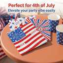 2 x 60 Pack 4th of July Disposable Napkins Patriotic American Flag Themed Napkins for Independence Day Party Supplies & Decor