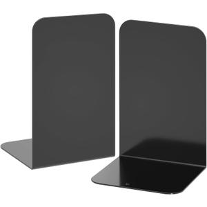 VFINE Bookends 1 Pair, Black Metal Book Ends, Heavy Bookends for Shelves, Book Stopper for Heavy Books, Book Organizer for Home Office School Supplies