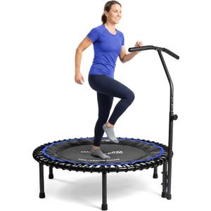 MXL Maximus PRO Bungee Rebounder - Premium 40" Indoor Mini Trampoline for Adults, Quiet Soft Bounce with 60 Connectors, Foldable Legs, DVD & Online Workouts, 400lb