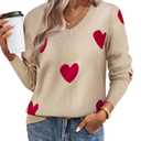 Women's Spring Sweaters 2026 Casual Long Sleeve Pullover V Neck Lightweight Sweatshirts Cute Blouse Tops XXL