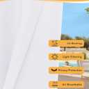 HolidayIdeas Extra Wide Outdoor Curtains for Patio Waterproof, 4 Panels - 110 x 95 Inch - Privacy & Light Filtering Curtains White Grommet Outside Curtains for Porch, Gazebo, Pergola, Backyard