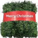 50FT Christmas Garland, 2 Pack Artificial Pine Garland Green - Soft Realistic Garland for Stair Railing, Fireplace Mantle, Front Door, Christmas Tree Decorations, Holiday Party Decor