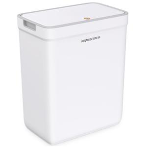 2-in-1 Wall-Mounted & Freestanding Bathroom TrashCan, 3.4 Gallon Slim Trash Can, Small Garbage Can, White Plastic Kitchen Compost Bin with Lid for Kitchen, Bathroom, Living Room, Bedroom