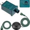 TS-18WL29V LED Power Supply with On/Off Foot Switch,UL Listed LED Transformer Replacement Class 2 Power Supply,IP44 Low Voltage Transformer Adapter for Christmas Tree Light,Holiday String Light