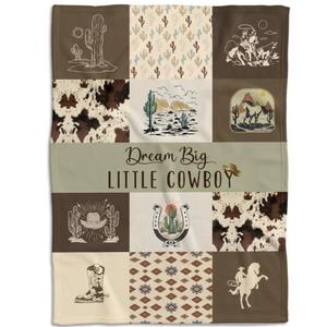 Western Blanket, Western Decor for Nursery Room, Baby Blankets for Boys Girls, Cowboy Baby Blankets, Western Baby Stuff, Soft Warm Lightweight Nursery Bed Blanket for Newborn Toddlers (03, 30x40 in)