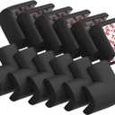 12 Pack Soft Corner Protector Baby Proofing Edge and Corner Guards, Safety Pre-Taped Rubber Foam Furniture Bumper for Fireplace, Table, Stair, Cabinet (Black)
