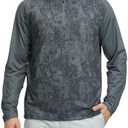 M MAELREG Quarter Zip Pullover Men Moisture Wicking Lightweight Sports Print Mock Neck Golf 1/4 Zip Pullover Mens Sweatshirt, M