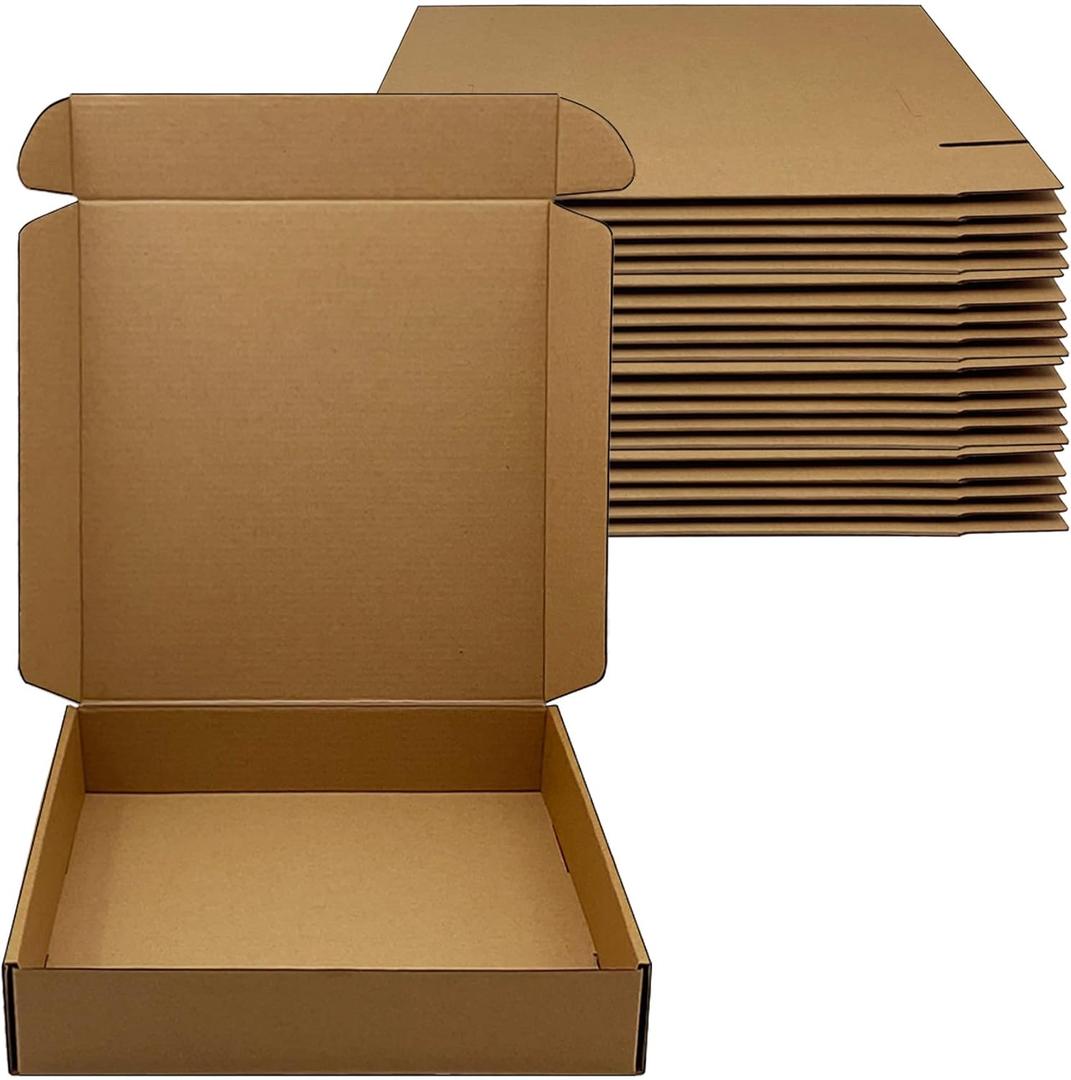 10 x 10 x 2 inch Shipping Boxes Set of 20 Brown Corrugated Cardboard Box Mailer Boxes for Packaging Small Business ShippingMailing Boxes Bulk for Birthday Wedding Party Book Literature Gift Giving