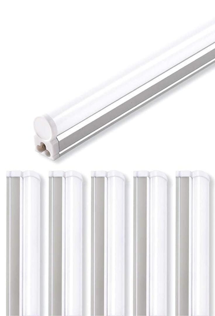 Barrina LED T5 Integrated Single Fixture, 4FT, 2200lm, 6500K (Super Bright White), 20W, Utility Shop Light, Ceiling and Under Cabinet Light, ETL Listed, Corded Electric with ON/Off Switch, 6 Pack