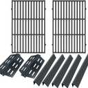 Grill Parts for Weber Genesis Parts Replacement, for Weber Genesis 300 SER (w/ Front Control Knobs), for Weber Flavorizer Bars 7620 7621 62783, Grill Grate 7528 7524 & Heat Deflector 7622 65505 62756 (19.5" Cast Iron Grates Kit (without 4 burners))