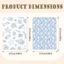 Insert Cardstock for Clear Case - 12 PCs Blue Back Skin Decal Compatible with Kindle Paperwhite 11th 12th Generation 6.8" Floral Card Accessories for E-Reader Book Lover Reader Gifts