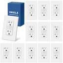 12 Pack Tamper Resistant 20 Amp GFCI Outlets, Super Slim Design, 20A GFI Receptacle with LED Indicator, Ground Fault Circuit Interrupter, Screwless Wallplate Included, White