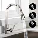 Kitchen aucet wce Steel 3 Mode(štream/SprayIPause), Single Handle Kitchen Sink F with Pull Down Sprayer, High Arc Brushed Nickel 360 Swivel, Grifos para Fregaderos de Cocina