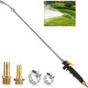 29 Inches Sprayer Wand, 3/8" & 1/4" Brass Barb Universal Sprayer Wand Replacement, Stainless Steel Sprayer Parts with Shut off Valve & 2 Hose Clamps, Spray Wands for Garden Hose
