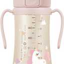 GROSMIMI Flip Top Spill Proof Sippy Cup, PPSU, BPA Free, 10 oz, Stage 2 Straw for Toddlers (Unicorn)