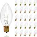 25 Pack C9 Clear Incandescent Christmas Light Bulbs, 7 Watt Warm White Replacement Bulbs, E17 Intermediate Base Vintage Bulbs for Outdoor String Lights, Patio Garden Party Xmas Tree Decor UL Listed