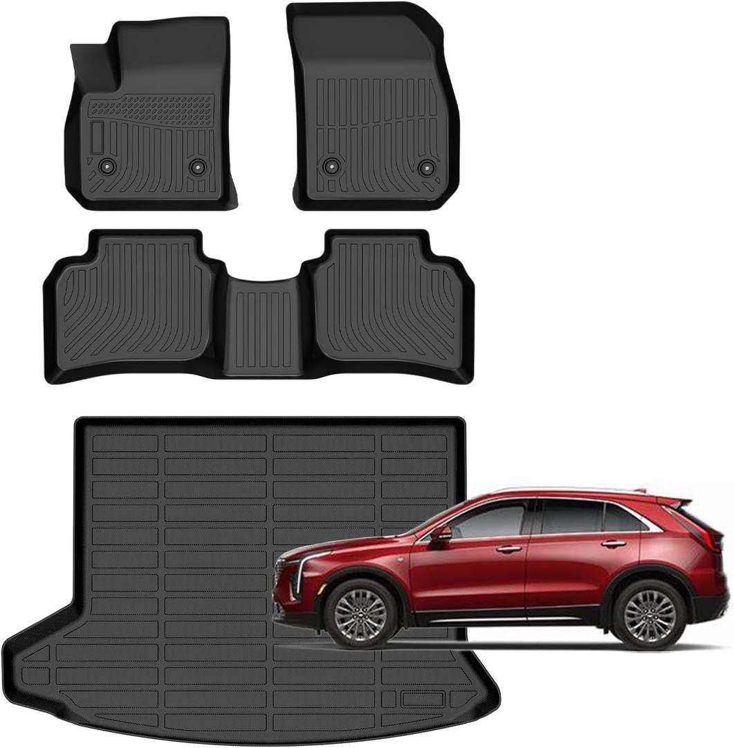 for Cadillac XT4 Floor Mats 2025 2019-2024,Car Mats for Cadillac XT4 All Weather Floor Mats Waterproof Car Mats Cargo Liner Accessories 2019-2025