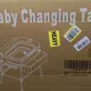 PandaEar 2-in-1 Baby Bathtub & Changing Table, Adjustable Height Folding Diaper Station Waterproof Pad with Storage Rack & Wheels, Baby Bath Tub with Thermometer