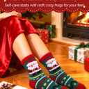 AIVEI 72-Needle Buttery Soft Fuzzy Socks for Women Girls, Gifts Cozy Warm Fluffy Cute Thick Plush Slipper Socks 3 Pairs (Christmas-02)