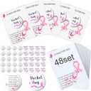 48 Sets Women Breast Cancer Awareness Accessories Bulk Pink Ribbon Pocket Hug Token with Encouragement Cards Breast Cancer Survivor Get Well Soon Gifts for Survivor Campaign Party Supplies
