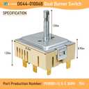 DG44-01006B PER001-12 D Range Dual Surface Element Control Switch Replacement, Compatible with Samsung Stoves and Ovens, Replaces PD00035203, AP6037530, PS11771631, EAP11771631