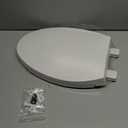 Elongated Toilet Seat, 18.5 Soft/Slow Close Oval (Oblong) Toilet Seat for Elongated Toilets, No-Slam Quiet-Close Lid, Easy-to-Install & Clean, Durable Never-Loosen White Plastic Seat