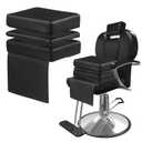 HOMBYS Adjustable Salon Booster Seat for Kids Leather Children Cushion for Barber Chair, Cushion for Styling Chair, Different Heights are Adjustable to fit Children from 3-10 Years Old, 14.5"x11"