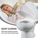 Angol Shiold Round Toilet Seat - Slow Close Hinges, Ergonomic Design with Grip-Tight Bumpers, Safe Easy-Clean PP Material (White, 16.5" Round)