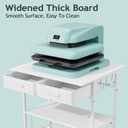 Homsorout Movable Heat Press Table - Heat Transfer Machine Stand Compatible for Cricut, Vinyl Roll Holder, Rolling Metal Wood Sublimation Printer Organizer for T Shirt Maker Craft, 23.6''19.6''